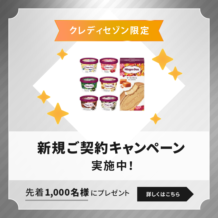 クレディセゾン限定 先着1,000名様にプレゼント 新規ご契約キャンペーン実施中!